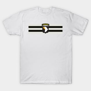 D-Day Stripes with 101st Airborne Patch (Horizontal) T-Shirt